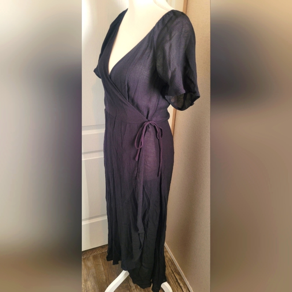 NWT Lush black full wrap dress Size small - Picture 2 of 3